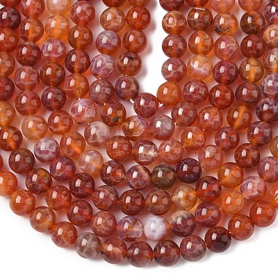 Natural Fire Crackle Agate Beads Strands X-G-G212-8mm-10-1