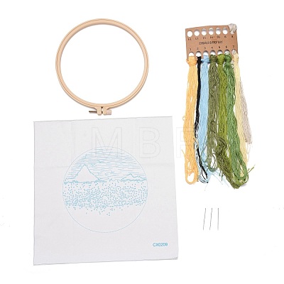 DIY Flower and Mountain Embroidery Kit DIY-O021-12A-1