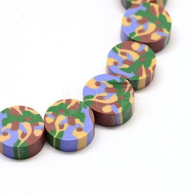 Eco-Friendly Handmade Polymer Clay Bead Strands X-CLAY-R070-10mm-26-1