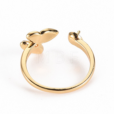 Brass Peg Bails Cuff Finger Ring Settings KK-S356-266-NF-1