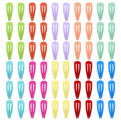 60Pcs 10 Colors Baking Paint Iron Doll Snap Hair Clips PHAR-PH0001-20-1
