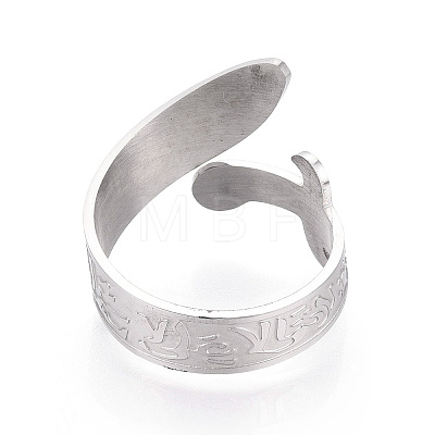 304 Stainless Steel Cuff Open Rings for Women RJEW-N054-01P-1