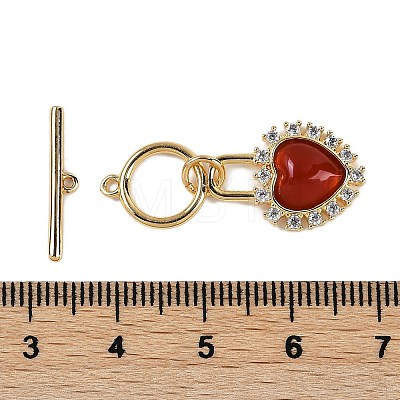 Natural Carnelian Toggle Clasps KK-P283-39G-1