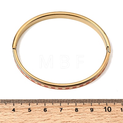 304 Stainless Steel Enamel Bangles BJEW-D408-41G-1
