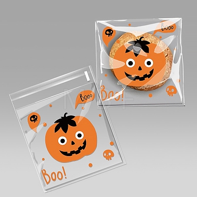 Halloween Theme Self-adhesive Plastic Bakeware Bag PW-WGE1FD4-01-1