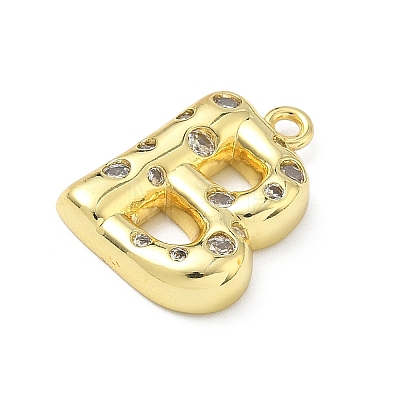 Brass Micro Pave Clear Cubic Zirconia Pendants KK-I476-02G-B-1