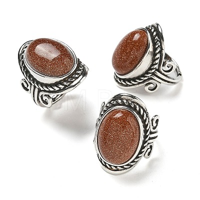 Synthetic Goldstone Adjustable Rings RJEW-I108-01AS-07-1