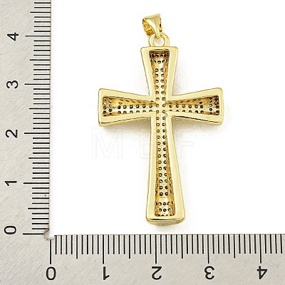 Rack Plating Brass Pave Cubic Zirconia Pendants KK-U029-02G-01-1