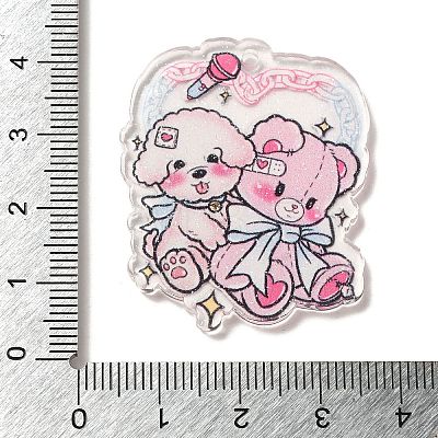 Acrylic Relief Double Side Animal Pendants OACR-R263-01D-1