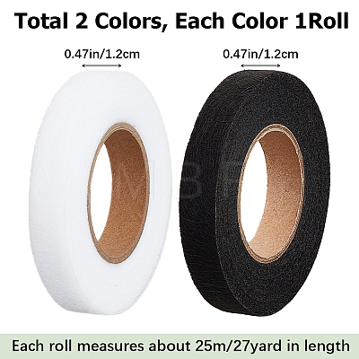 Gorgecraft 2 Roll 2 Colors Non-woven Fabrics Polyamide Double-sided Hot Melt Adhesive Film DIY-GF0007-99-1