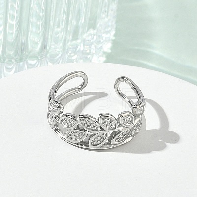304 Stainless Steel Cuff Open Rings for Women RJEW-L341-02C-P-1
