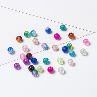 Spray Painted Crackle Glass Beads Strands CCG-JP0001-03A-1