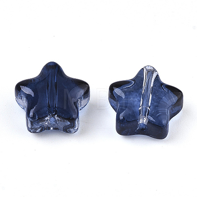 Transparent Spray Painted Glass Beads X1-GLAA-N035-01-E02-1