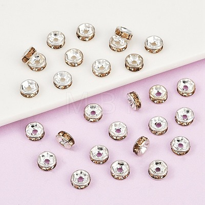 Brass Grade A Rhinestone Spacer Beads RB-A014-Z6mm-14S-1