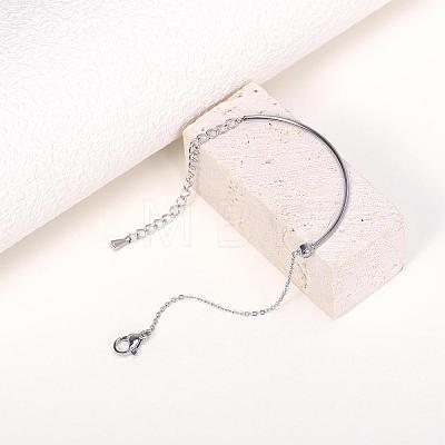 Clear Cubic Zirconia Bracelet Adjustable Curved Bar Link Bracelet Classic Tennis Bracelet Charms Jewelry Gifts for Women JB756B-1