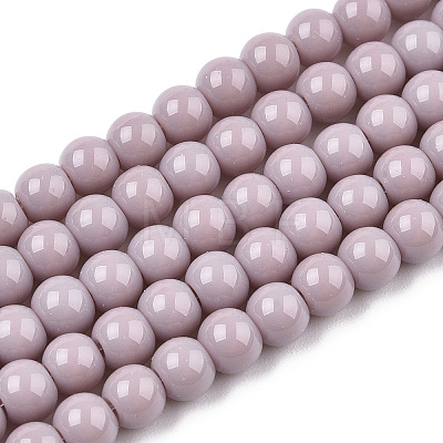 Opaque Solid Color Glass Beads Strands GLAA-T032-P4mm-07-1