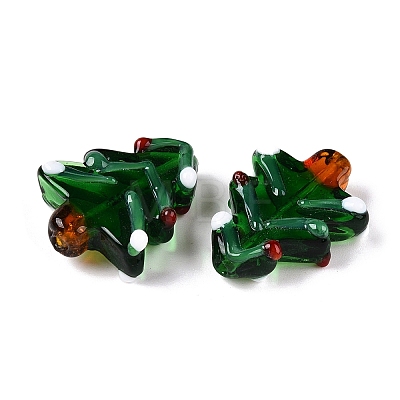 Christmas Themed Handmade Lampwork Beads XMAS-PW0001-201F-1