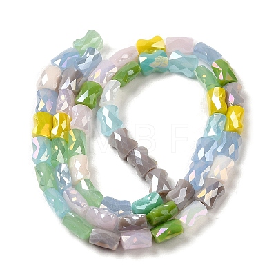 Electroplate Glass Beads Strands GLAA-Q098-E01-01-1