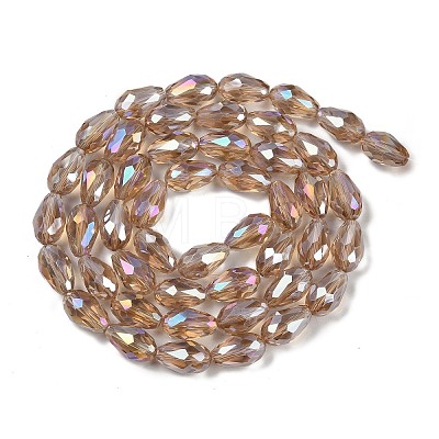 Transparent Electroplate Glass Beads Strands EGLA-N013-T8mm-B23-1