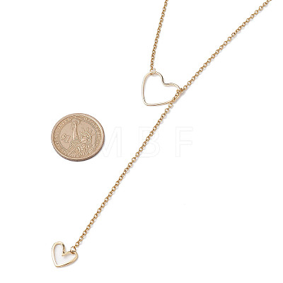 Brass Heart Pendant Necklaces NJEW-JN04838-1