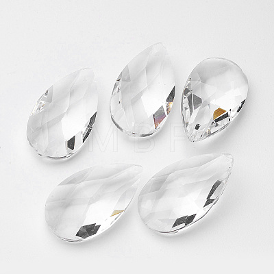 Faceted Teardrop Glass Pendants X-GLAA-R149-A-01-1