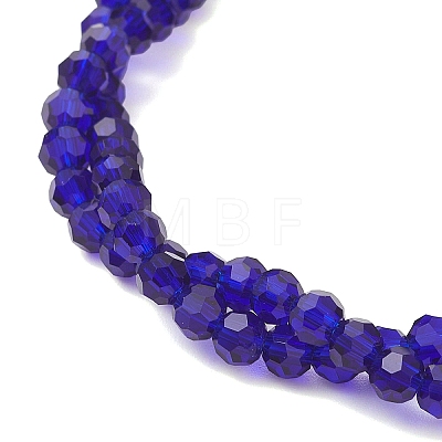 Transparent Glass Beads Multi-layered Stretch Beaded Bracelet for Women BJEW-JB12876-01-1