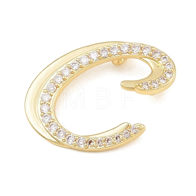 Brass Micro Pave Clear Cubic Zirconia Pendants CU-CBA8481-01G-C-1