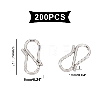 Unicraftale 304 Stainless Steel S Hook Clasps STAS-UN0004-92P-1