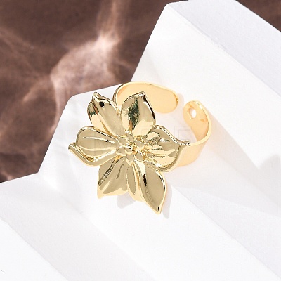 Brass Cuff Open Rings RJEW-Z129-02G-04-1