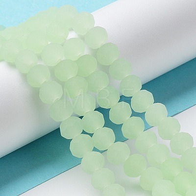 Imitation Jade Solid Color Glass Beads Strands EGLA-A034-J6mm-MD01-1