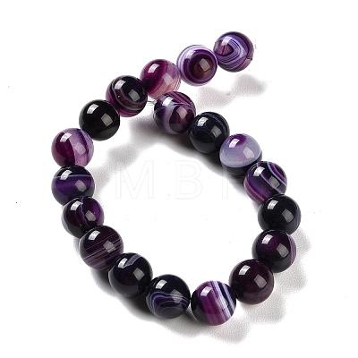 Natural Striped Agate/Banded Agate Beads Strands G-Z060-A01-C12-1