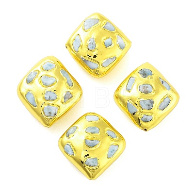 Rack Plating Brass with Natural Larimar Beads KK-NH0001-05G-1