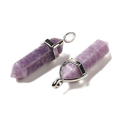 Natural Lepidolite Pointed Pendants G-G025-01P-30-1