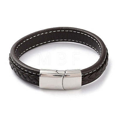 Mixed Color Braided Leather Cord Bracelet BJEW-M302-01P-1