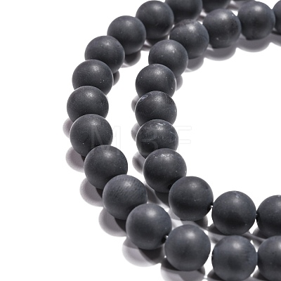 Natural Black Agate Beads Strands G-H1617-1