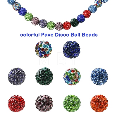 30Pcs Pave Disco Ball Beads RB-YW0001-14H-1