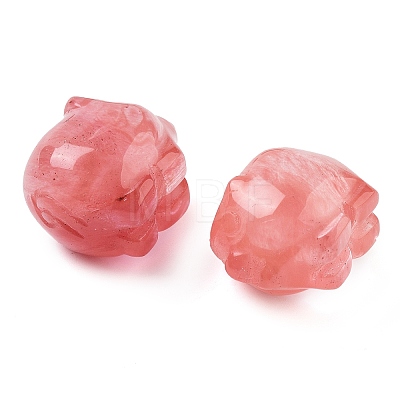 Cherry Quartz Glass Carved Figurines DJEW-L023-C10-1