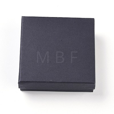 Kraft Cotton Filled Cardboard Paper Jewelry Set Boxes LS-CBOX-G015-05-1