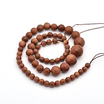 Synthetic Goldstone Graduated Beads Strands G-E302-022A-1