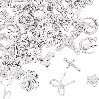 45Pcs 15 Styles Rack Plating Alloy Charms FIND-TA0008-90-1