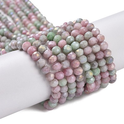 Faceted Electroplated Glass Beads Strands GLAA-C023-02-C17-1