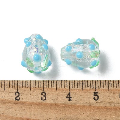 Handmade Foil Lampwork Bumpy Beads Strands FOIL-Z001-05A-1