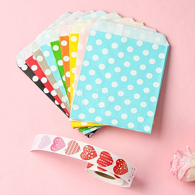 45Pcs 9 Colors Kraft Paper Bags CARB-FS0001-01-1