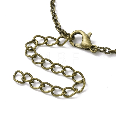 Retro Alloy Broken Half Skull Pendant Necklace for Men Women NJEW-B085-04B-1