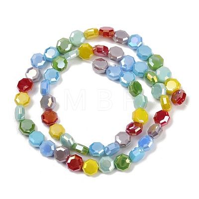 Electroplate Opaque Glass Beads Strands EGLA-G039-05A-02-1
