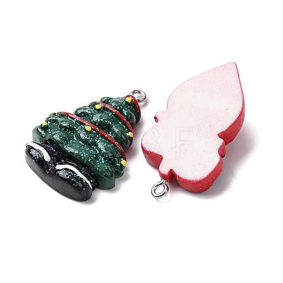 Christmas Opaque Resin Pendants RESI-K049-01B-1