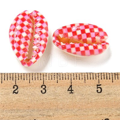 Printed Natural Shell Beads BSHE-G037-01F-1