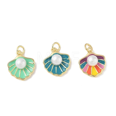Brass Enamel Pendants KK-B148-03G-1