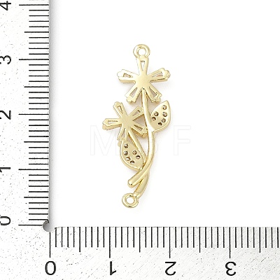 Brass Clear Cubic Zirconia Connector Charms KK-Z094-06G-03-1