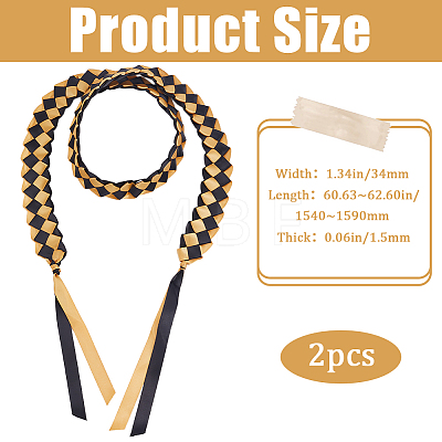 Two Tone Graduation Ribbon Leis FIND-WH0423-78D-1